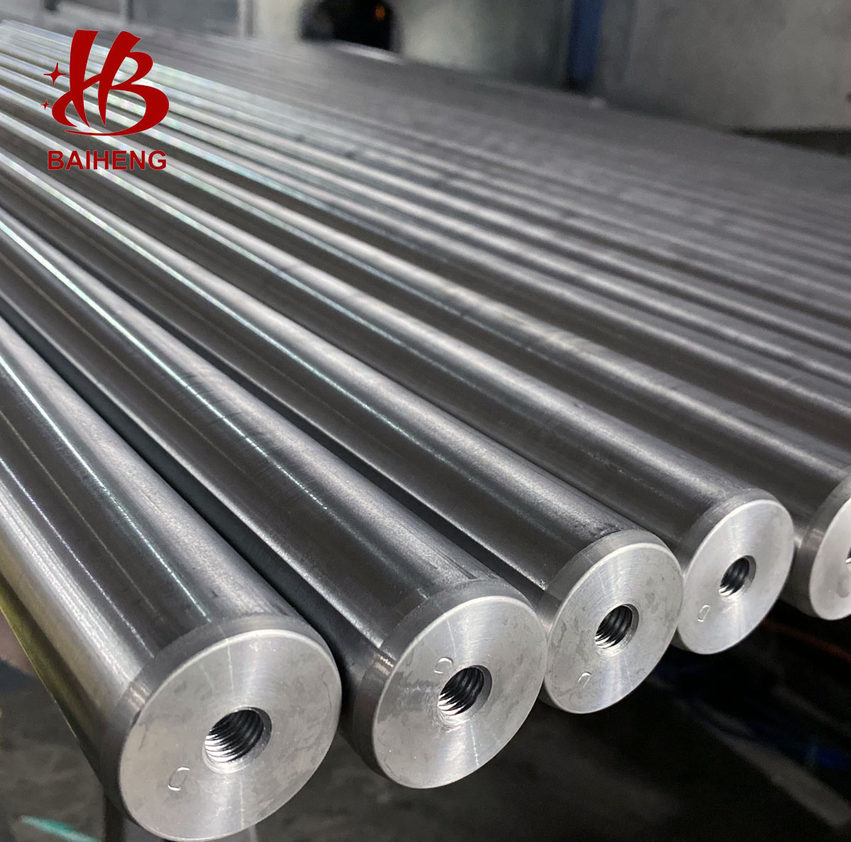 1045 material CK45 chrome plated rods with machined holes4