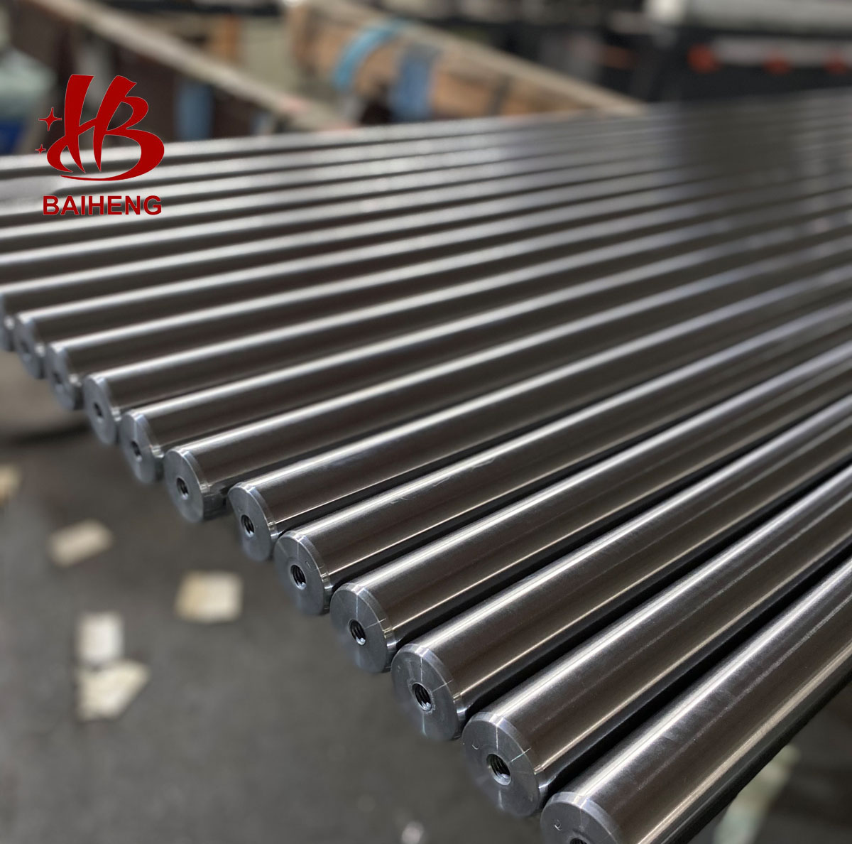 1045 material CK45 chrome plated rods with machined holes2